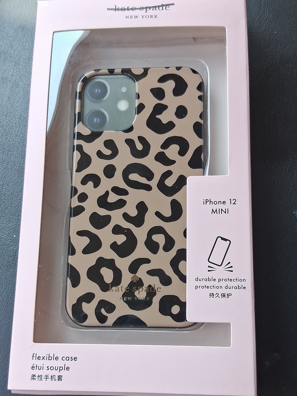 kate spade Beige Leopard Print iPhone 12 Mini Case with Black Spots